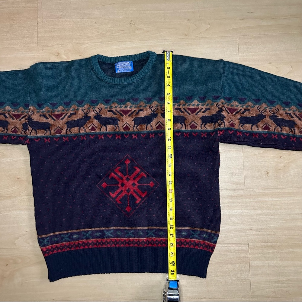 Rare Vintage Pendleton Sweater Nordic Deer Men’s Size X-Large Made In USA - Picture 10 of 11